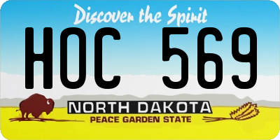 ND license plate HOC569