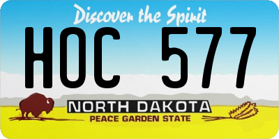 ND license plate HOC577