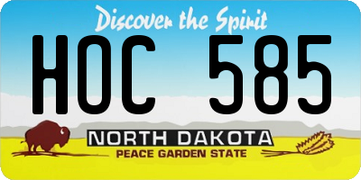 ND license plate HOC585