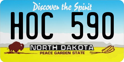 ND license plate HOC590