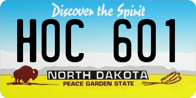 ND license plate HOC601