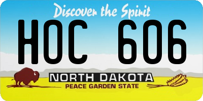 ND license plate HOC606