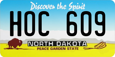 ND license plate HOC609