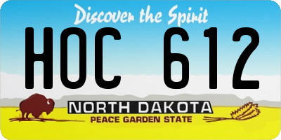 ND license plate HOC612