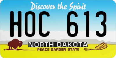ND license plate HOC613