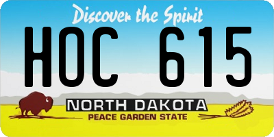 ND license plate HOC615