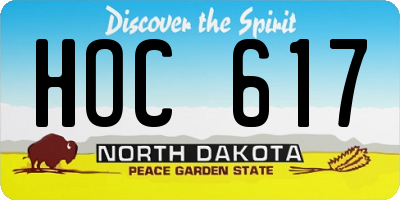 ND license plate HOC617