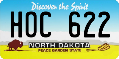 ND license plate HOC622
