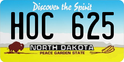 ND license plate HOC625