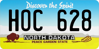 ND license plate HOC628