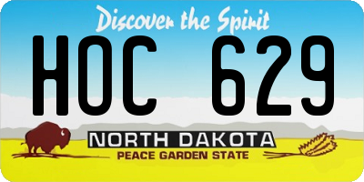 ND license plate HOC629