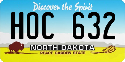 ND license plate HOC632