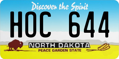 ND license plate HOC644