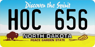 ND license plate HOC656