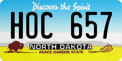 ND license plate HOC657
