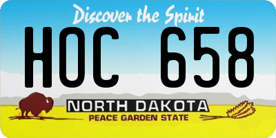 ND license plate HOC658