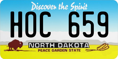 ND license plate HOC659