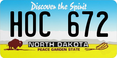 ND license plate HOC672