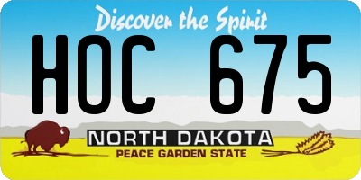 ND license plate HOC675