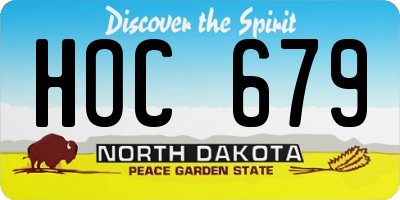 ND license plate HOC679