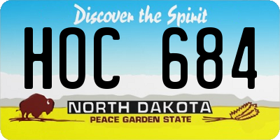 ND license plate HOC684