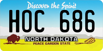 ND license plate HOC686