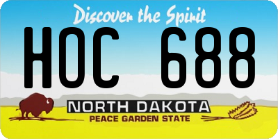 ND license plate HOC688