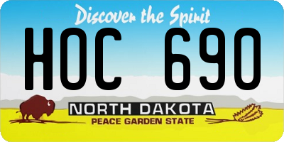 ND license plate HOC690