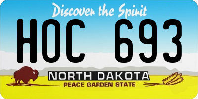 ND license plate HOC693