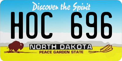 ND license plate HOC696