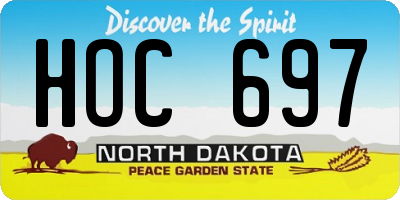 ND license plate HOC697