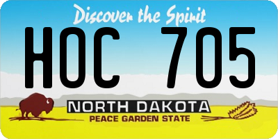 ND license plate HOC705
