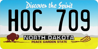 ND license plate HOC709
