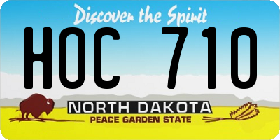 ND license plate HOC710