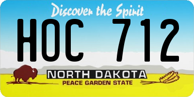 ND license plate HOC712