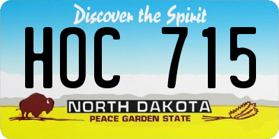 ND license plate HOC715
