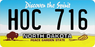 ND license plate HOC716