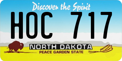 ND license plate HOC717