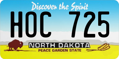 ND license plate HOC725