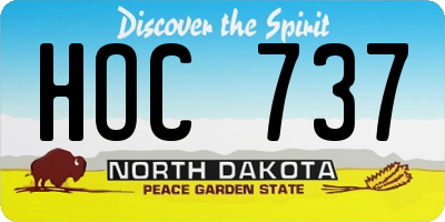 ND license plate HOC737