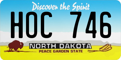 ND license plate HOC746