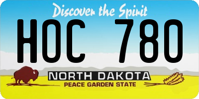 ND license plate HOC780