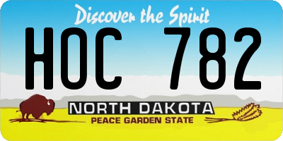 ND license plate HOC782