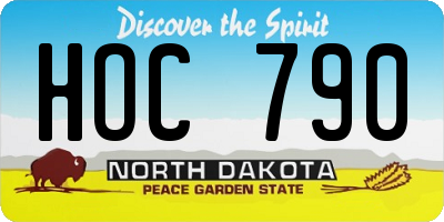 ND license plate HOC790