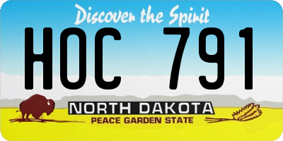 ND license plate HOC791