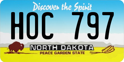 ND license plate HOC797