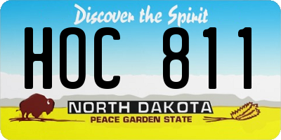 ND license plate HOC811