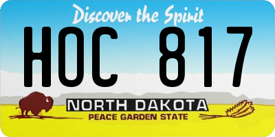 ND license plate HOC817