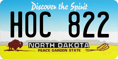 ND license plate HOC822