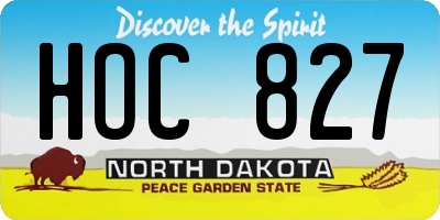 ND license plate HOC827
